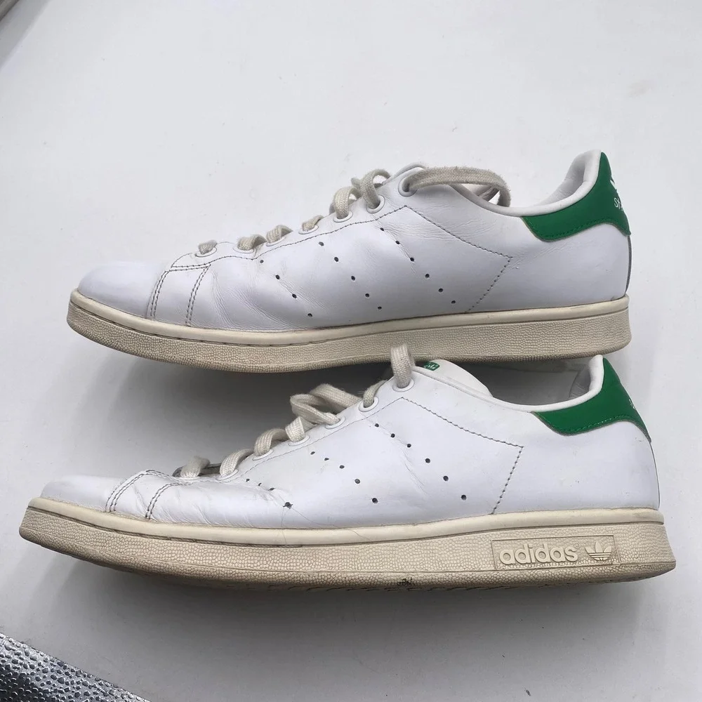 Adidas Stan Smith Sneakers Men 10 White Green Leather Classic M20324 Tennis Shoe